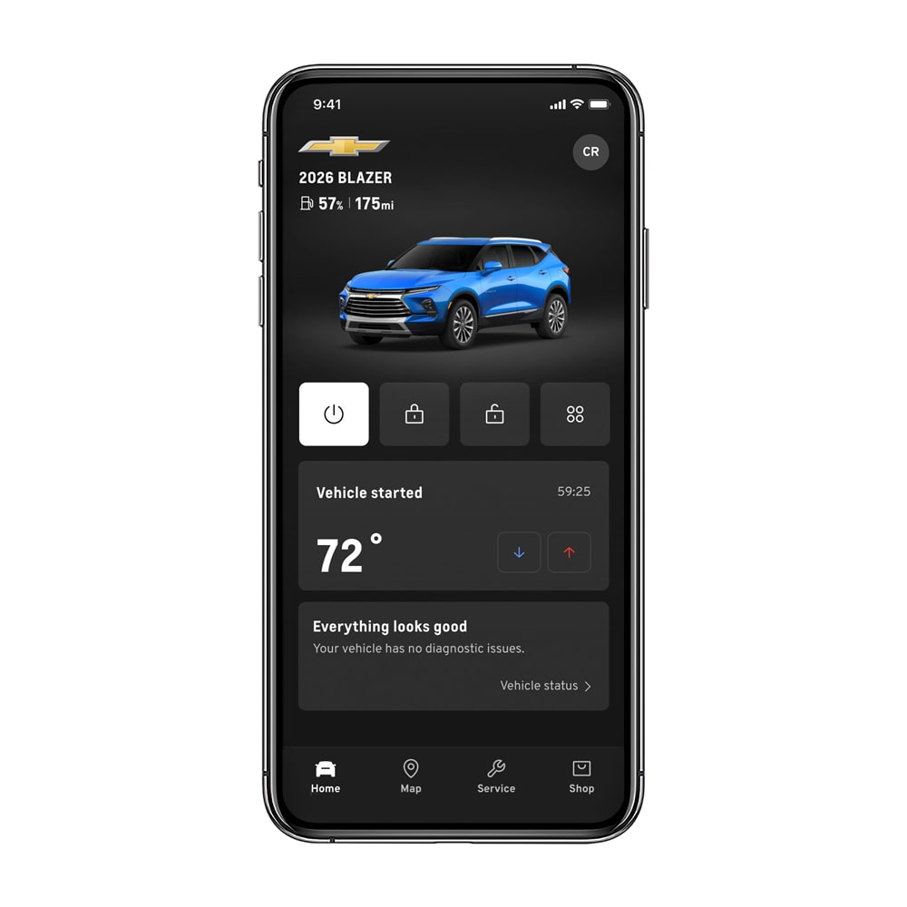 MyChevrolet App Home Screen
