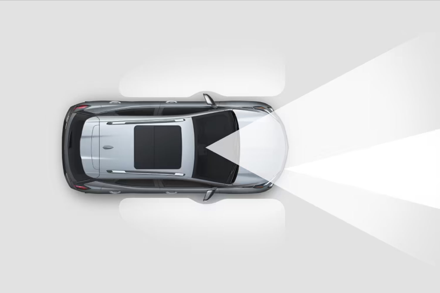 Top View of a Chevy Displaying the Adaptive Cruise Control Range