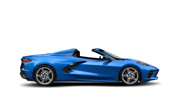 Corvette E-Ray sobre un fondo transparente
