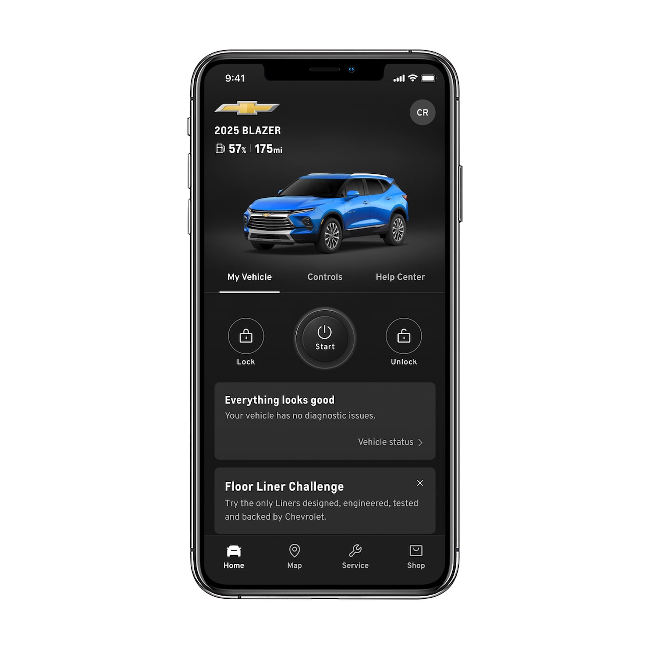 MyChevrolet App Home Screen