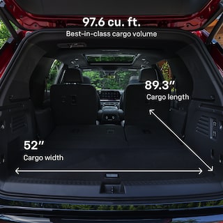 Trunk Cargo Space Dimensions Diagram for the 2025 Chevy Traverse