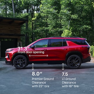 Exterior Accessibility Dimensions Diagram of the 2025 Chevy Traverse