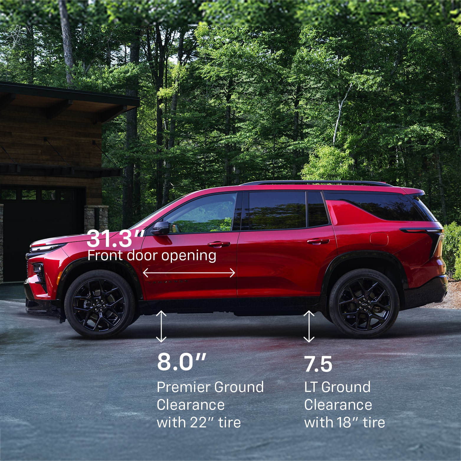 Exterior Accessibility Dimensions Diagram of the 2025 Chevy Traverse
