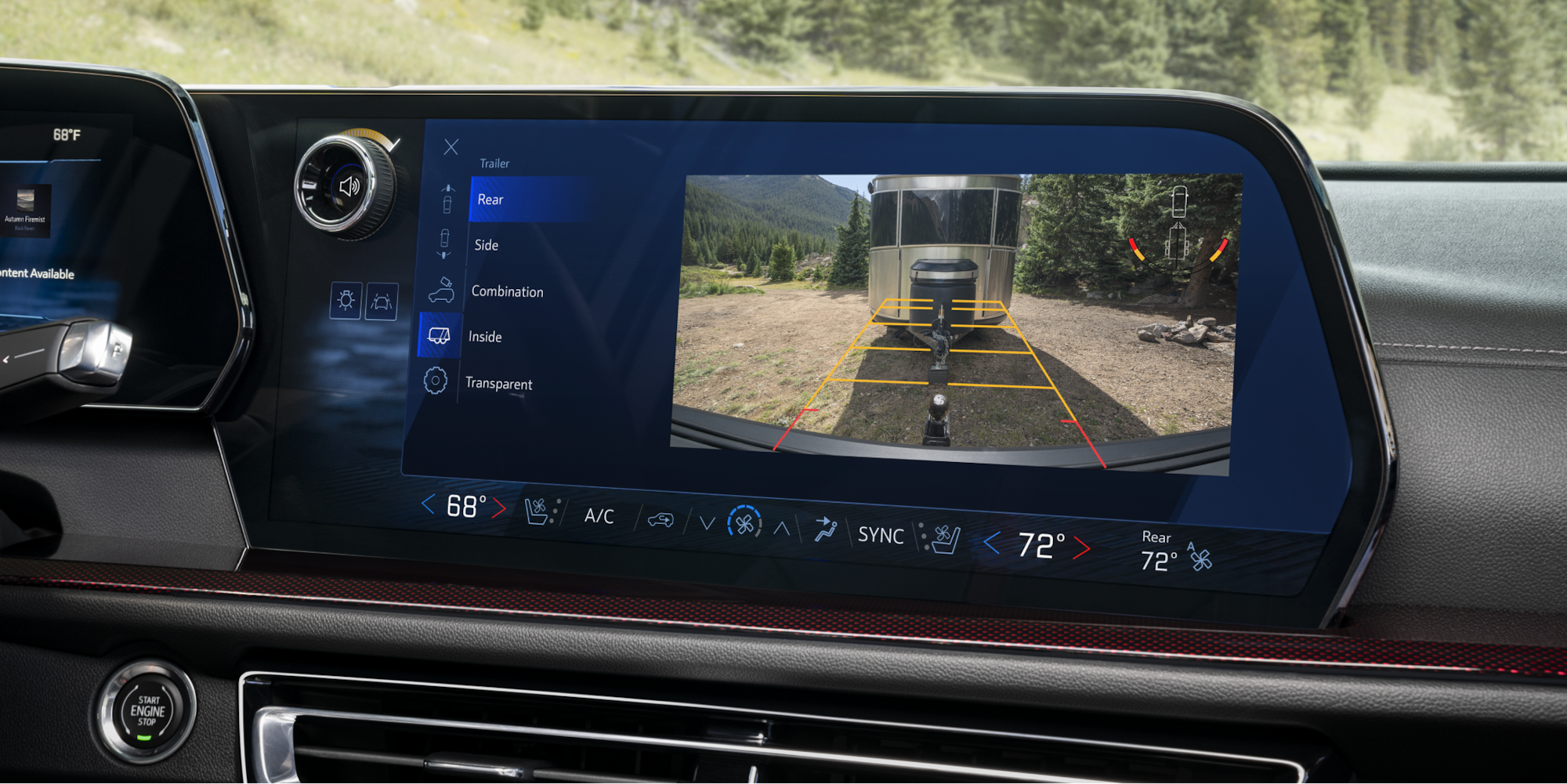 The Rearview Camera Displayed on the Infotainment System of the Traverse