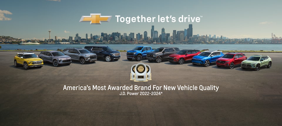 Chevrolet Awards: Pack Shot of vehicles in front of body of water