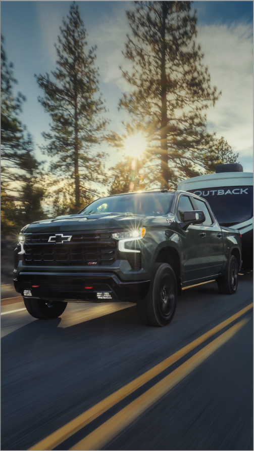 Chevrolet Silverado Trail Boss Towing an RV