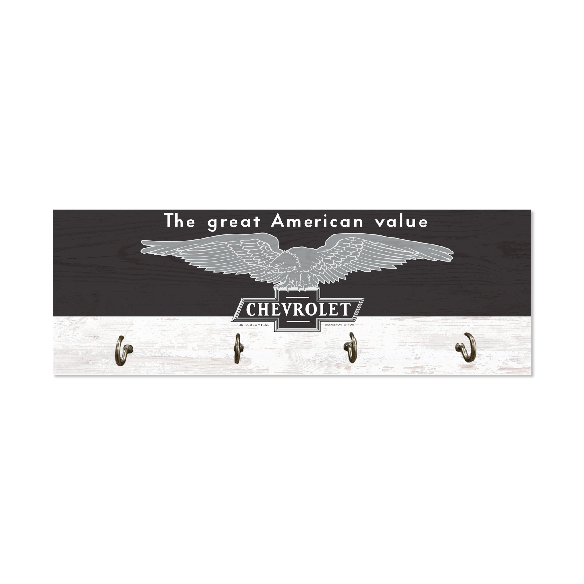 A Vintage Chevrolet Advertisement Featuring the Text The Great American Value Above a Classic Car Illustration.