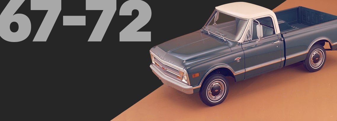 Overhead View of a Vintage Blue Chevrolet Pickup Truck with White Top