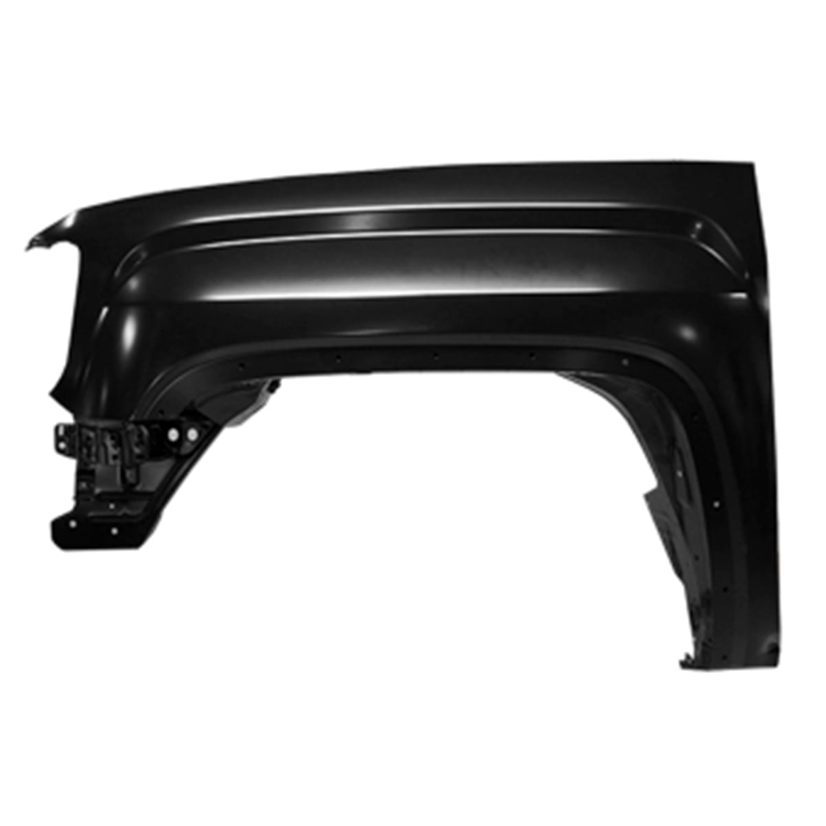 Black Front Fender Panel on a White Background