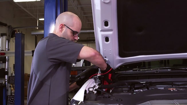 Battery testing at a Chevrolet Certified Service dealer