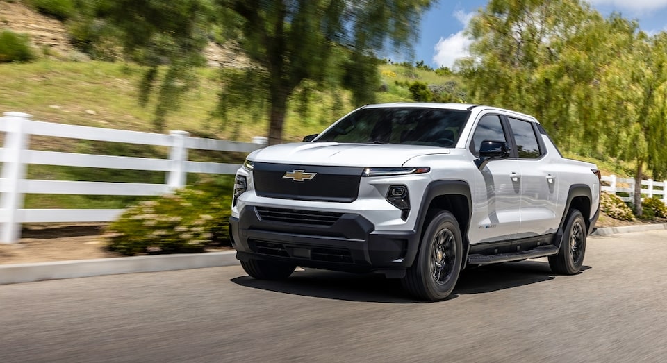 A Chevy Truck Car Drives Through the Country