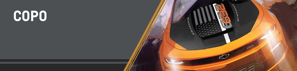 Top view of 2023 COPO Camaro in Vivid Orange