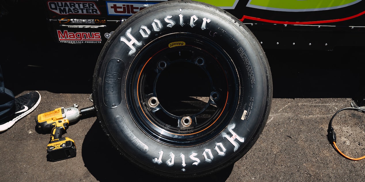 Close Up on the Tire of a Racing Vehicle