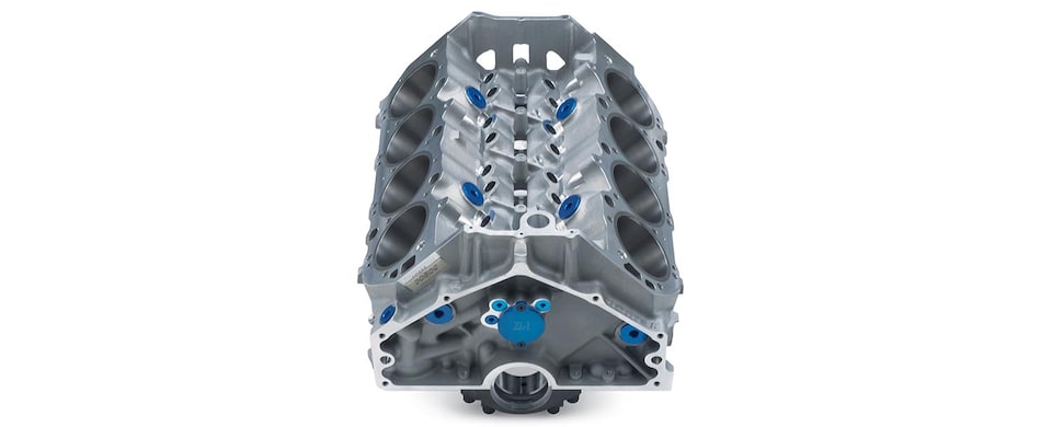 Vista del valle del botador del bloque grande de motor en aluminio ZL1 de Chevrolet Performance