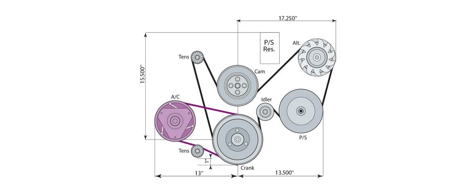 Chevrolet Performance Corvette Accessory Drive System with A/C Part No. 19155067