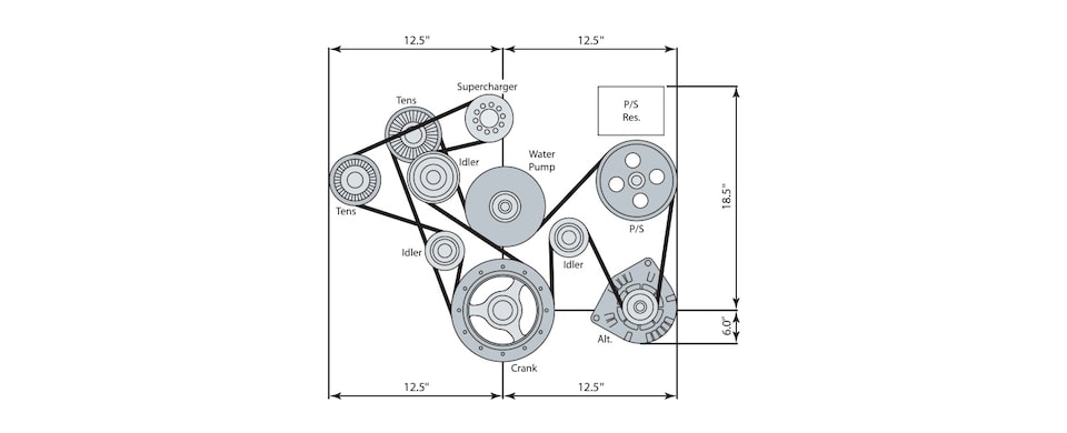 Chevrolet Performance LSA Accessory Drive System without A/C Part No. 19243525