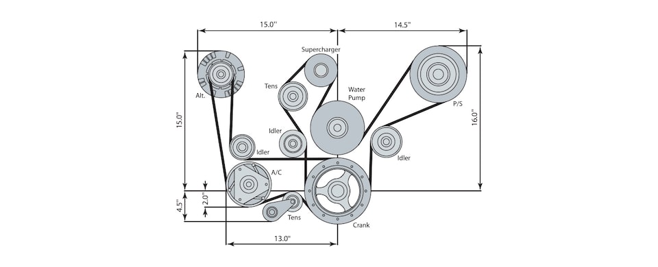 Chevy Performance Accessory Drive System with A/C Part No. 19243524 for LS9