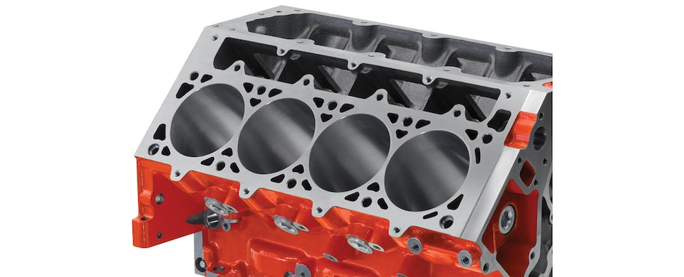 Chevrolet Performance LS/LT/LSX-Series Production Cylinder LSX Bowtie Engine Block Deck Detail View
