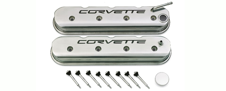 Chevrolet Performance LS Chrome Corvette Valve Cover Kit Part No. 19156428