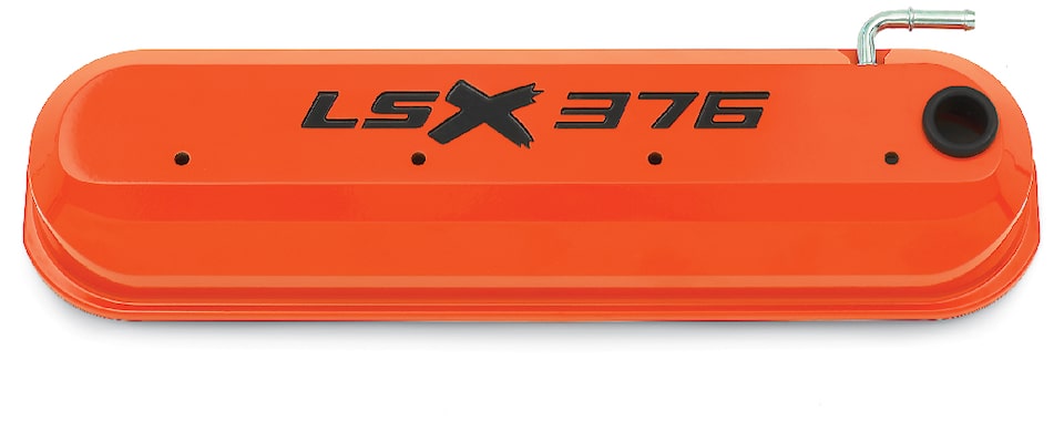 Chevrolet Performance LSX376 Orange/Black Valve Cover (with breather hole) Part No. 19332317