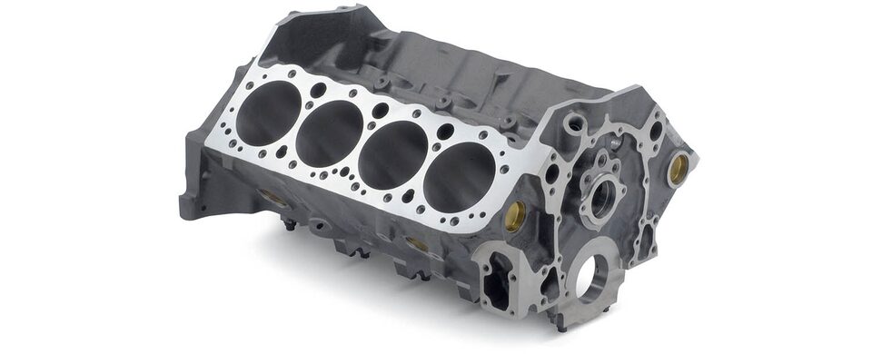 Chevrolet Performance Small-Block Bowtie Sportsman Engine Block Top Front View 