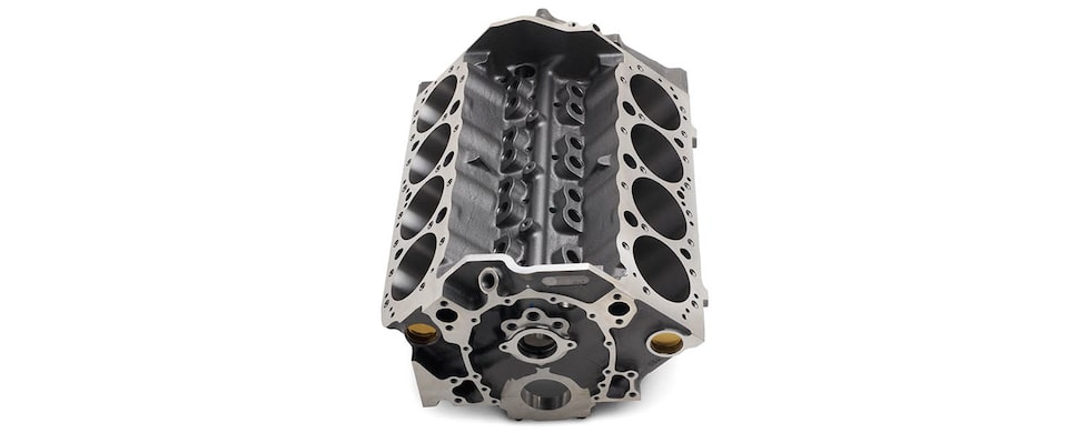 Chevrolet Performance Small-Block 350 Bowtie Sportsman Engine Block Valley Top Front View  
