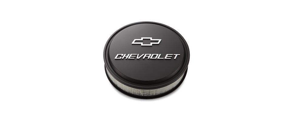 Filtro de aire con diseño discreto y corbatín Chevrolet de bloque pequeño Chevrolet Performance, N.° de parte 19351805