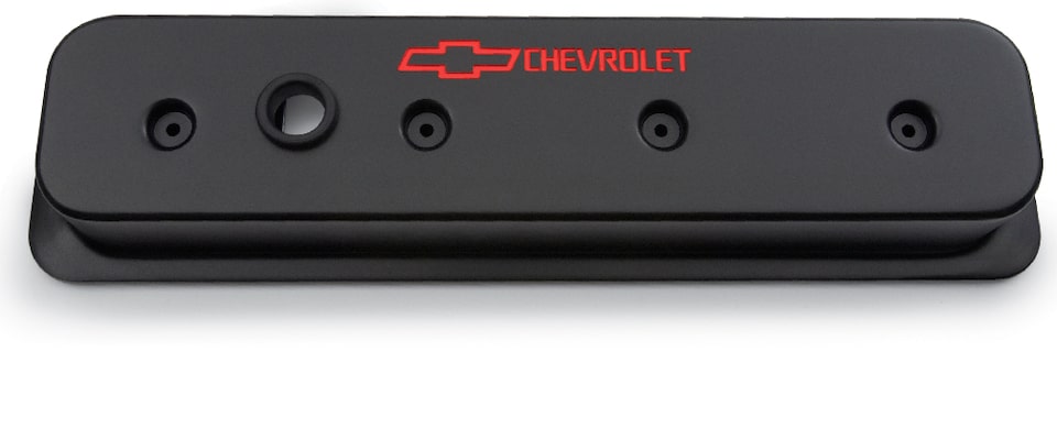 Chevrolet Performance Small-Block Center Bolt Aluminum Black Crinkle Valve Covers Part No. 12497979