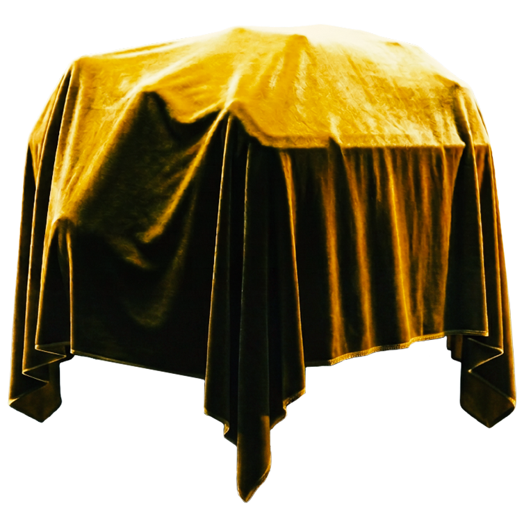 A Engine Block Covered In a Yellow Tarp