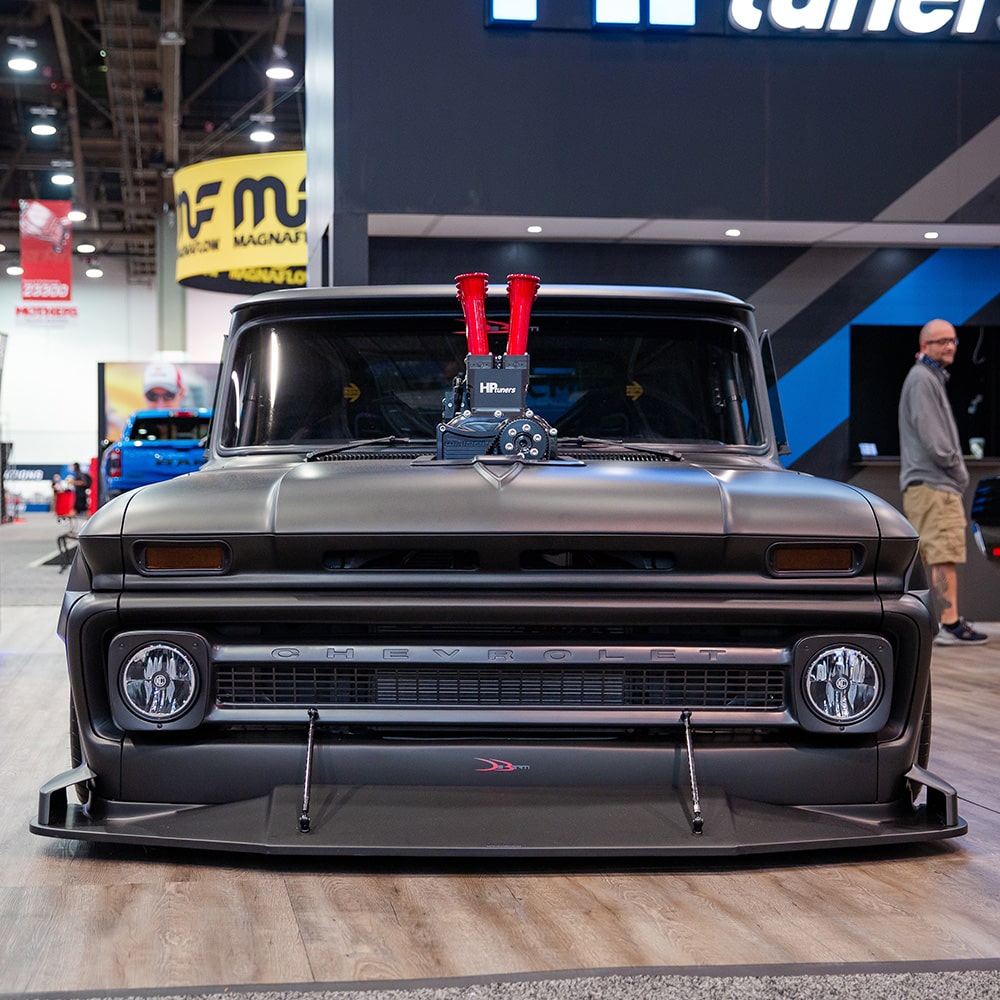 Front View of a 1965 Chevrolet C10 Slayer