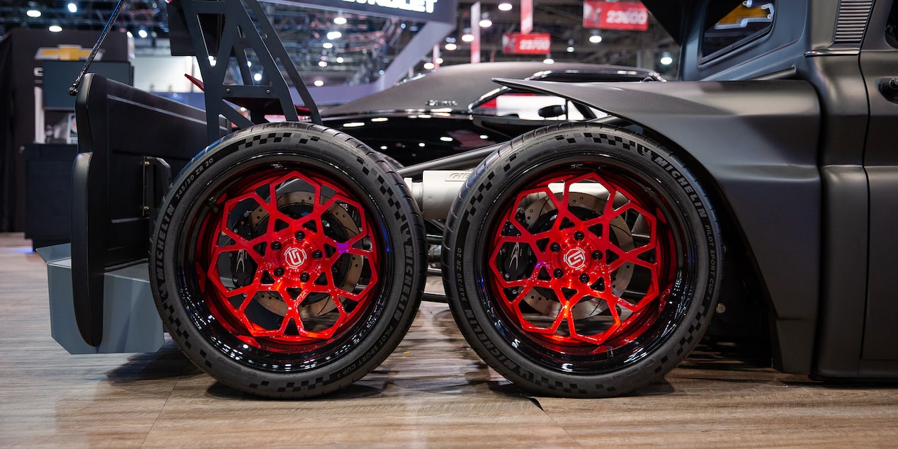 Close Up View of the Rear Axle on a 1965 Chevrolet C10 Slayer
