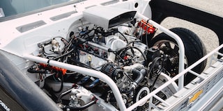 Bird's Eye View of an LSX Cast Iron Cylinder Block inside a 1987 Chevy R10