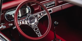 Bird's Eye View of the Steering Wheel in a 1964 Chevy Nova II