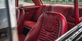 Close Up View of the Red Interior in a 1964 Chevy Nova II