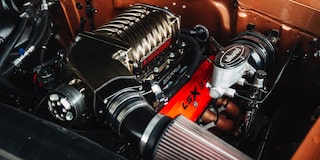 Close Up View in a LSX376-B15 Crate Engine in a 1955 210 Handman Wagon