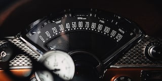 Close Up View of the Speedometer in a 1955 210 Handman Wagon