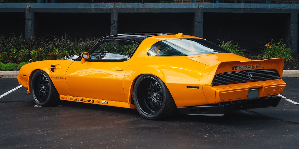 Rear Right View of a Yellow 1981 Pontiact Trans Am