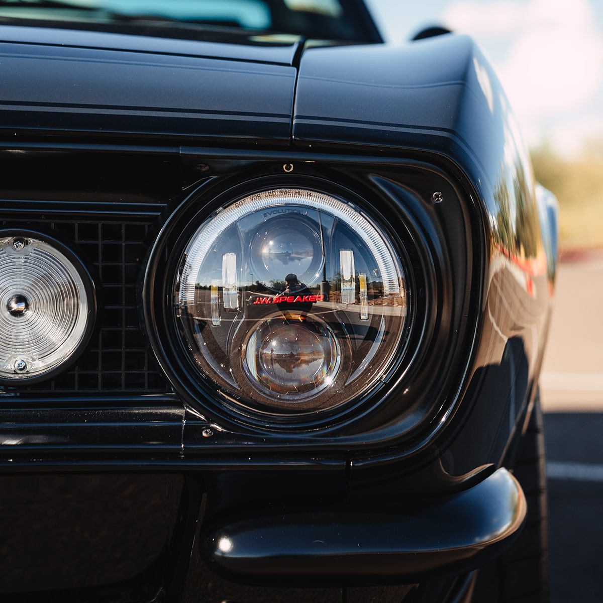 Close-up of the Driver's Side Headlights on a 1967 Chevy Camaro
