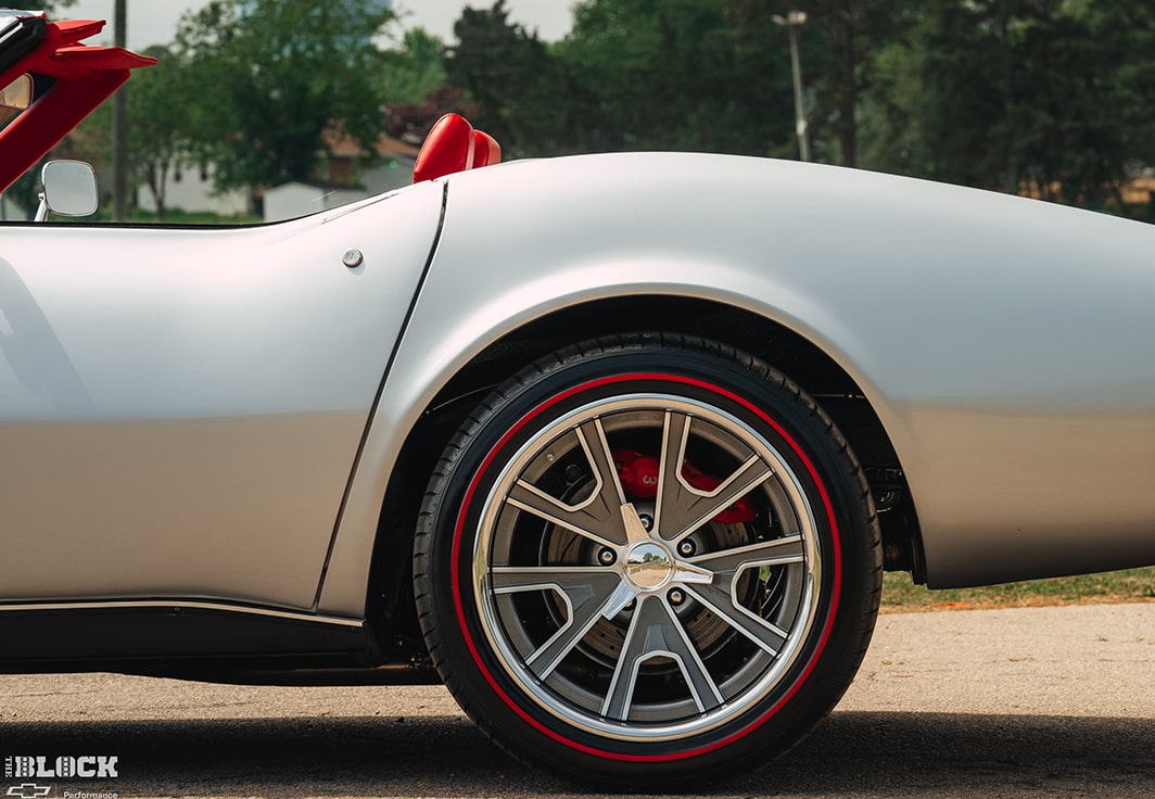Rear Left Side View of a Silver 1969 Chevrolet Corvette Convertible