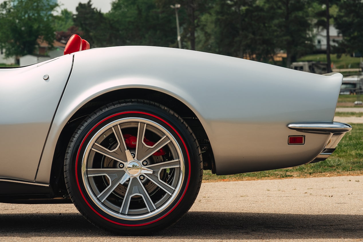 Rear Left Side View of a Silver 1969 Chevrolet Corvette Convertible