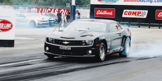 Black Gen 5 COPO Camaro Burns Out Rear Tires