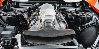 Close-Up of a Supercharged Engine in a COPO Camaro