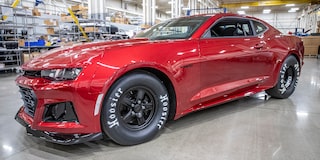 Front Left Side View of Red 2023 COPO Camaro
