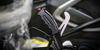 Close-Up Of Black Emergency Tool Inside Vehicle