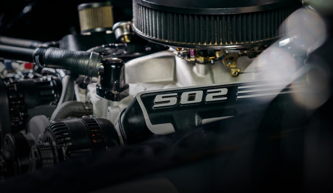 Close-up of a Chevrolet Engine with Model ZZ632 written on it