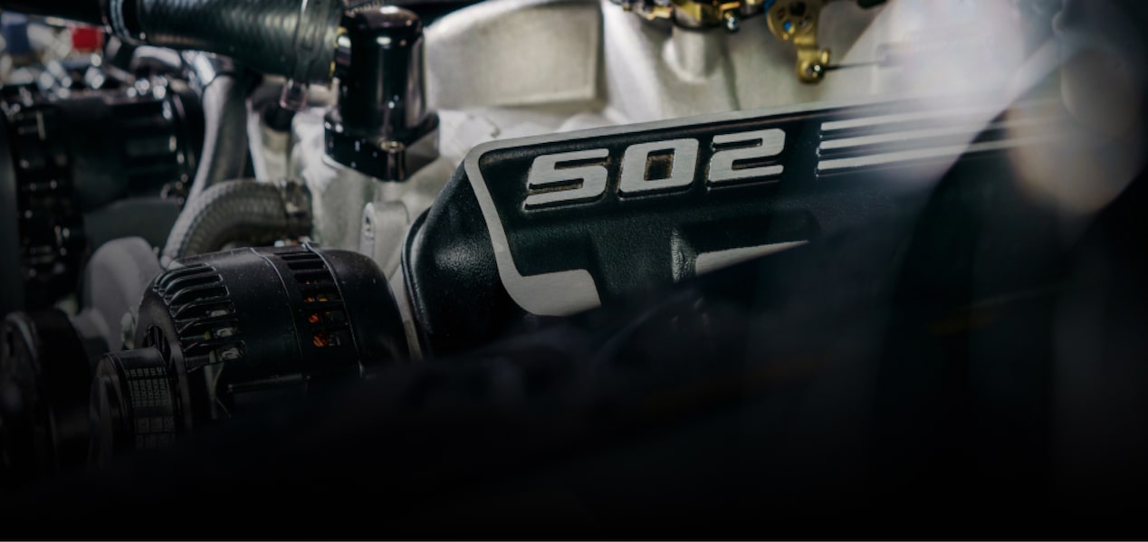 Close-up of a Chevrolet Engine with Model ZZ632 written on it