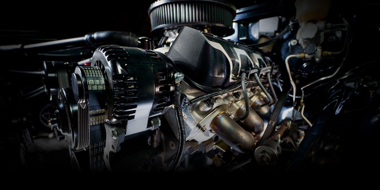 Close-up of a Chevrolet Engine with Orange Bezels