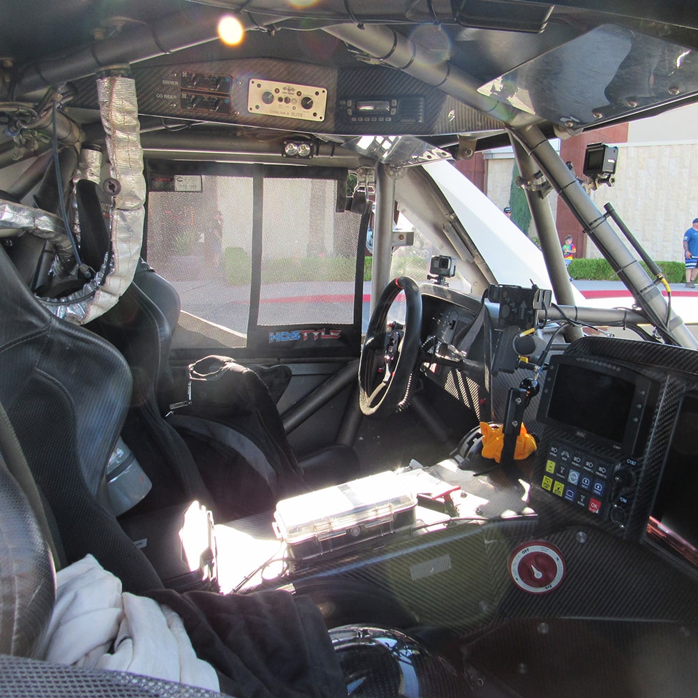 Inside View of a Chevy Off-Roading Truck