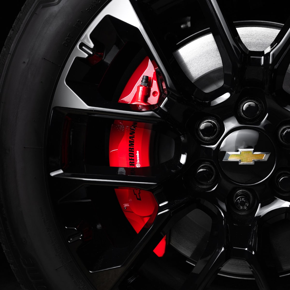 Close-up of a Black Chevy Tire