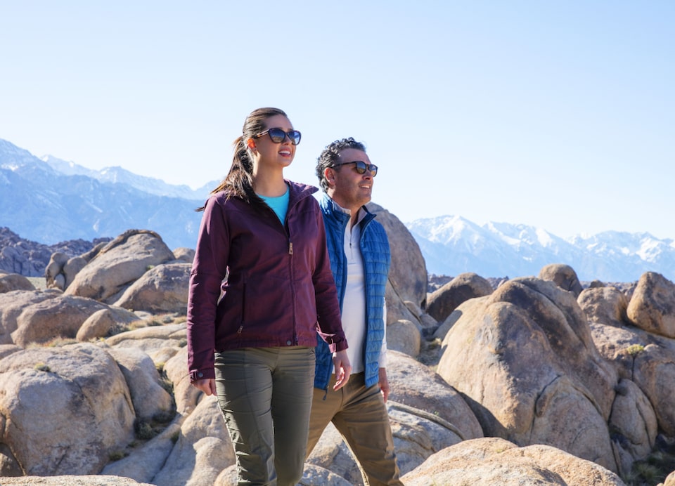 Two people hiking